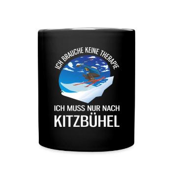 Brauche Keine Therapie Muss Nur Nach Kitzbühel Ski - Tasse einfarbig - Schwarz - Vorne