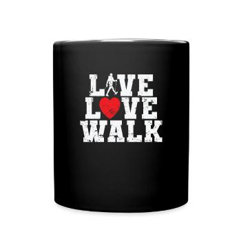 Live Love Walk Nordic Walking Poles - Full Colour Mug - black - Front