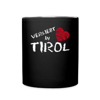 Tirol Österreich Urlaub Tiroler - Tasse einfarbig - Schwarz - Vorne