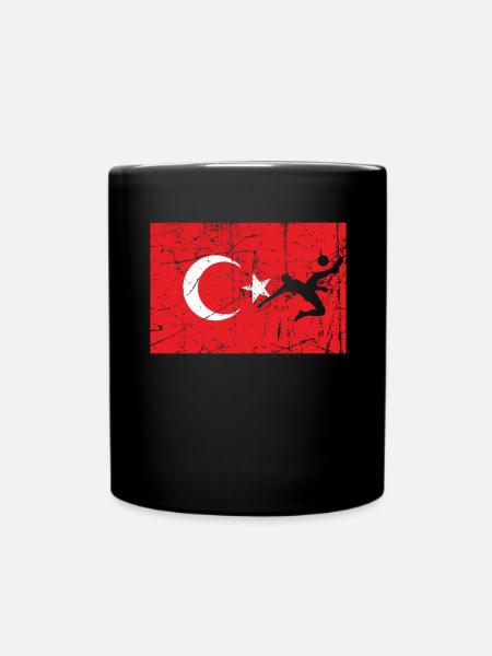 Türkei Türkische Flagge - Fußball - Ensfarvet krus - sort