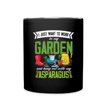 Garden Gardening Vegetables Vegan Asparagus - Full Colour Mug - black - Front