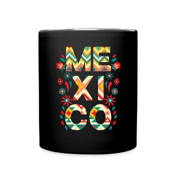 Mexico Talavera Mexican Flag - Full Colour Mug - black - Front
