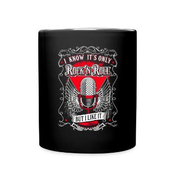 Es Ist Rock And Roll - Retro Mikrofon - Tasse einfarbig - Schwarz - Vorne