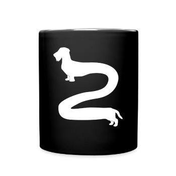 Teckel à poil rugueux long teckel - Mug uni - noir - Devant