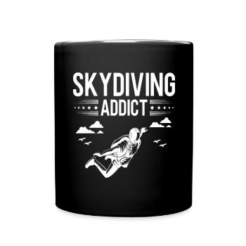 Fallschirmspringen Skydiving - Skydiving Addict - Tasse einfarbig - Schwarz - Vorne
