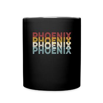 USA City 70s Retro - Vintage Phoenix - Full Colour Mug - black - Front