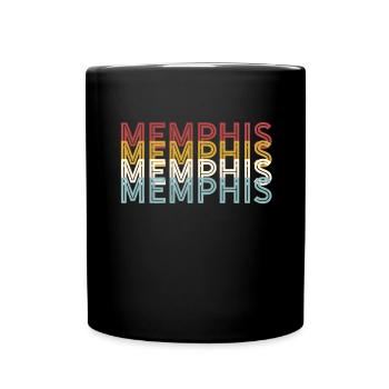 USA City 70s Retro - Vintage Memphis - Full Colour Mug - black - Front