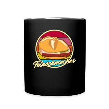 Leberkäse Feinschmecker Leberkas - Tasse einfarbig - Schwarz - Vorne
