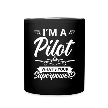 Instructeur de vol Pilote d’avion Sky - Mug uni - noir - Devant