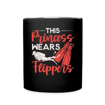 Cette princesse porte des palmes plongée Plongée Tau - Mug uni - noir - Devant