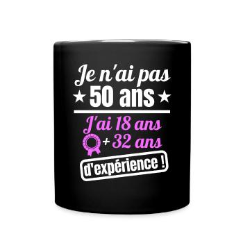 50 ans anniversaire millésime 1973 humour - Mug uni - noir - Devant