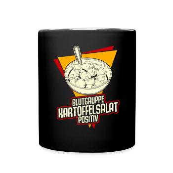 Blutgruppe Kartoffelsalat Potato Salad - Tasse einfarbig - Schwarz - Vorne