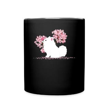Japonais Kawaii Sakura - Spitz Dog - Mug uni - noir - Devant