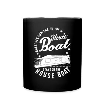 Whatever happens on the houseboat - Full Colour Mug - black - Front