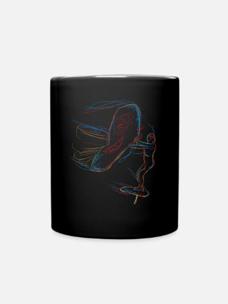 Wing Surf Hydrofoiling Wing Foiling - Full Colour Mug - black