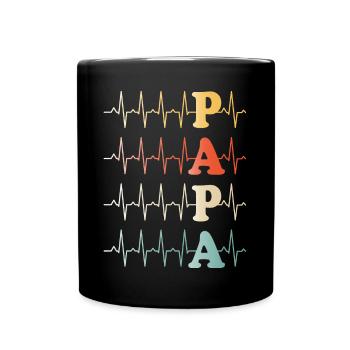 Papa Battement De Coeur Papa - Mug uni - noir - Devant