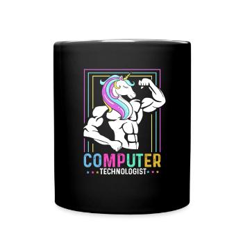 Computer Technologist Gift Radiologist Unicorn - Full Colour Mug - black - Front