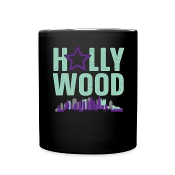 Hollywood America USA Vacation Travel Tourist - Full Colour Mug - black - Front