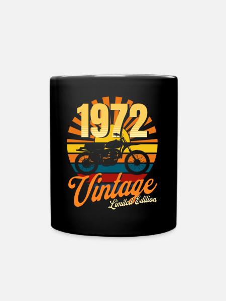 1972 anniversaire motard, 50 ans motard - Mug uni - noir