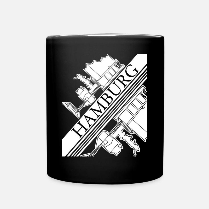 Hamburg Gebäude Hamburger - Tasse einfarbig - Schwarz