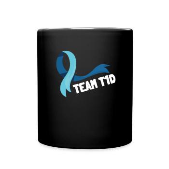 T1D Diabetes Awareness Type 1 Insulin Glucose - Full Colour Mug - black - Front