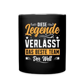 Abschiedsgeschenk Kollegen Jobwechsel - Tasse einfarbig - Schwarz - Vorne