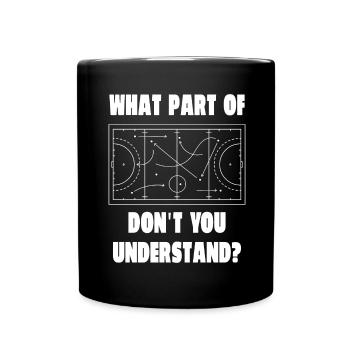 Taktische Spielzüge - Feldhockey-Taktiktafel - Tasse einfarbig - Schwarz - Vorne