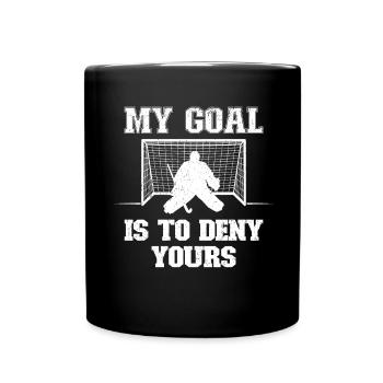 Lustiger Spruch Hockey Torhüter Feldhockey-Torwart - Tasse einfarbig - Schwarz - Vorne