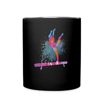 Colorful Figure Gymnastics Gymnast Gymnastics Gifts - Full Colour Mug - black - Front
