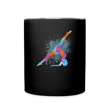 Bunt Figur Turnen Turnerin Gymnastik Geschenke - Tasse einfarbig - Schwarz - Vorne