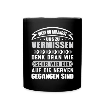 Abschiedsgeschenk Kollegen Jobwechsel - Tasse einfarbig - Schwarz - Vorne