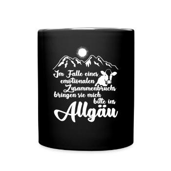 Allgäu Wandern Urlaub Allgäuer - Tasse einfarbig - Schwarz - Vorne
