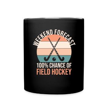 Wochenendvorhersage 100% Feldhockey - Tasse einfarbig - Schwarz - Vorne