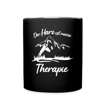 Harz Harzer Therapie Brocken - Tasse einfarbig - Schwarz - Vorne