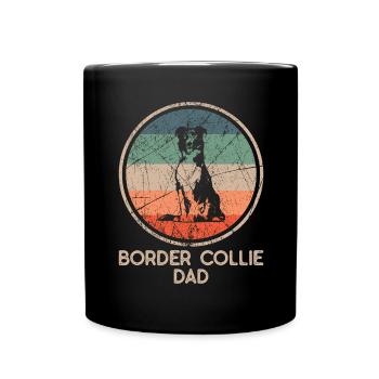 Chien - Vintage Border Collie Papa - Mug uni - noir - Devant