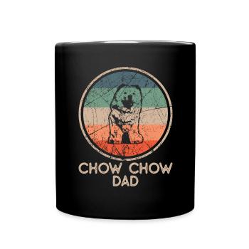 Dog - Vintage Chow Chow Dad - Full Colour Mug - black - Front