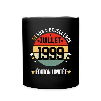 23 ans cadeau anniversaire juillet - Mug uni - noir - Devant