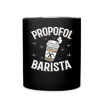 Propofol Barista - Laryngoskop Narkose Anästhesie - Tasse einfarbig - Schwarz - Vorne