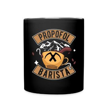 Propofol Barista - Laryngoskop Narkose Anästhesie - Tasse einfarbig - Schwarz - Vorne