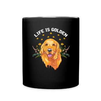 Golden Retriever Dog Lover Goldie Papa - Full Colour Mug - black - Front