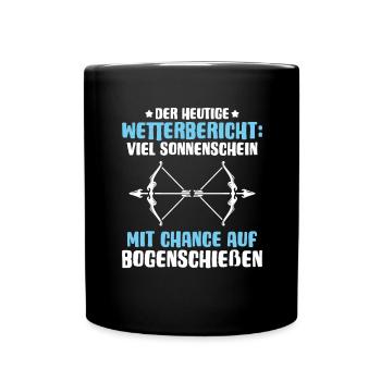 Bogenschütze Bogenschießen Bogen Archer Archery - Tasse einfarbig - Schwarz - Vorne