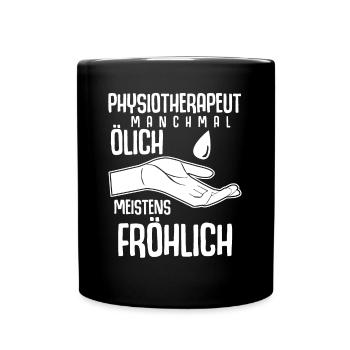 Physio Ölich Fröhlich Physiotherapeut - Tasse einfarbig - Schwarz - Vorne