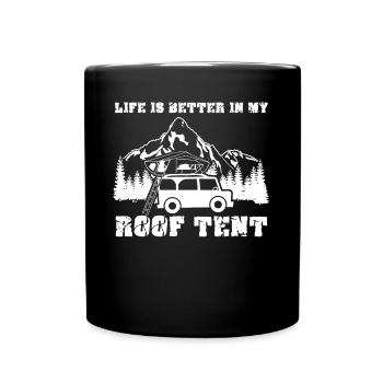 Dachzelt Camping 4x4 Offroad - Tasse einfarbig - Schwarz - Vorne