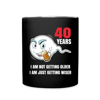 40. Geburtstag Geburtstagsgeschenk 40 Jahre - Tasse einfarbig - Schwarz - Vorne