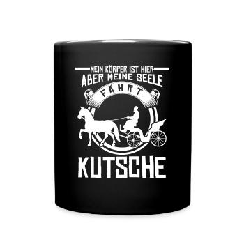 Kutsche Fuhrmann Pferdekutsche Kutscher - Tasse einfarbig - Schwarz - Vorne