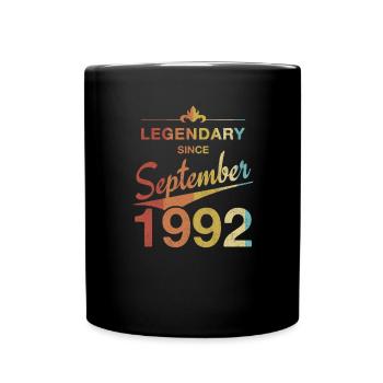30. Geburtstag Legendär September 1992 Jahrgang 92 - Tasse einfarbig - Schwarz - Vorne