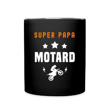 super papa motard père papa moto - Mug uni - noir - Devant
