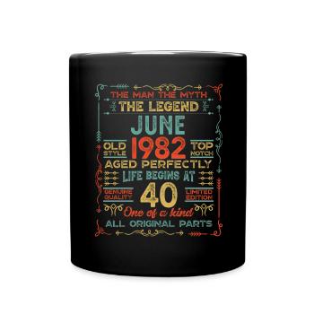 Juni 1982 - 40. Geburtstag Geschenk. Awesome. - Tasse einfarbig - Schwarz - Vorne