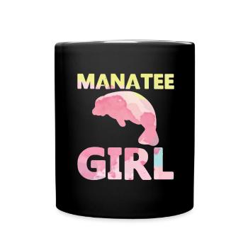 Manatee Girl Dugongs Manatee Research Manatee - Full Colour Mug - black - Front
