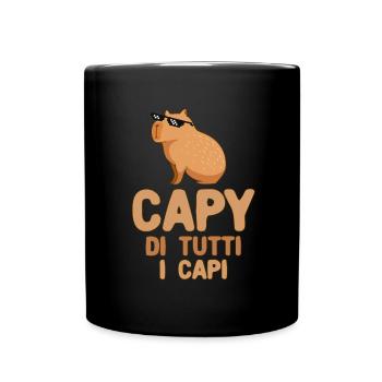Capy Di Tutti I Capi Capybara Gift Chinchilla - Full Colour Mug - black - Front